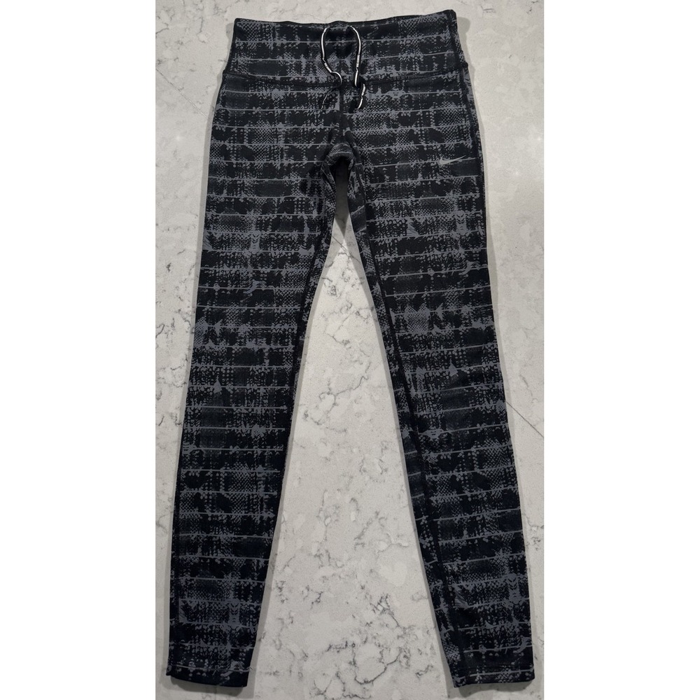 Nike Running Leggings Womens XS Black Gray Dri-FIT Athletic Gym Training Yoga